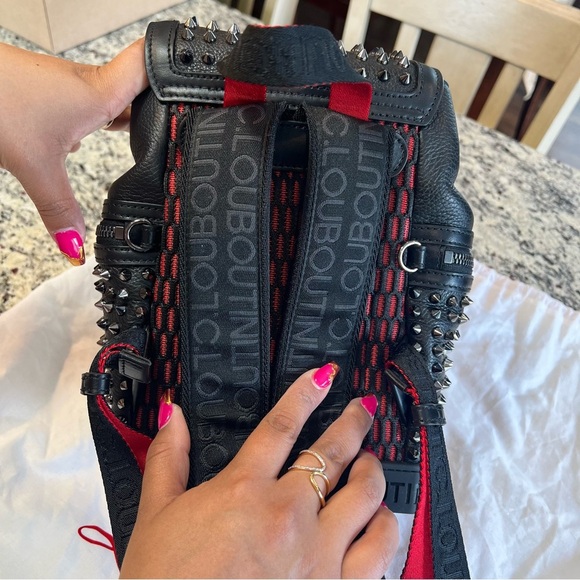 Christian Louboutin Explorafunk Black Leather Studded Backpack - Picture 6 of 10